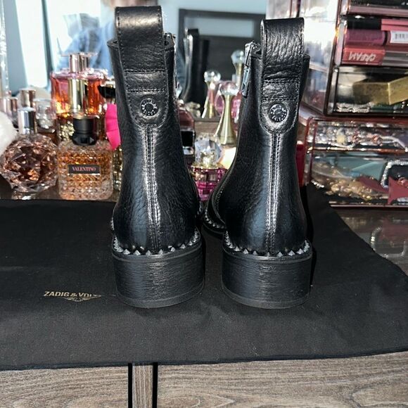Zadig & Voltaire Empress Clous Textured Leather Ankle Boots NWOB, With Dust Bag - Picture 12 of 17